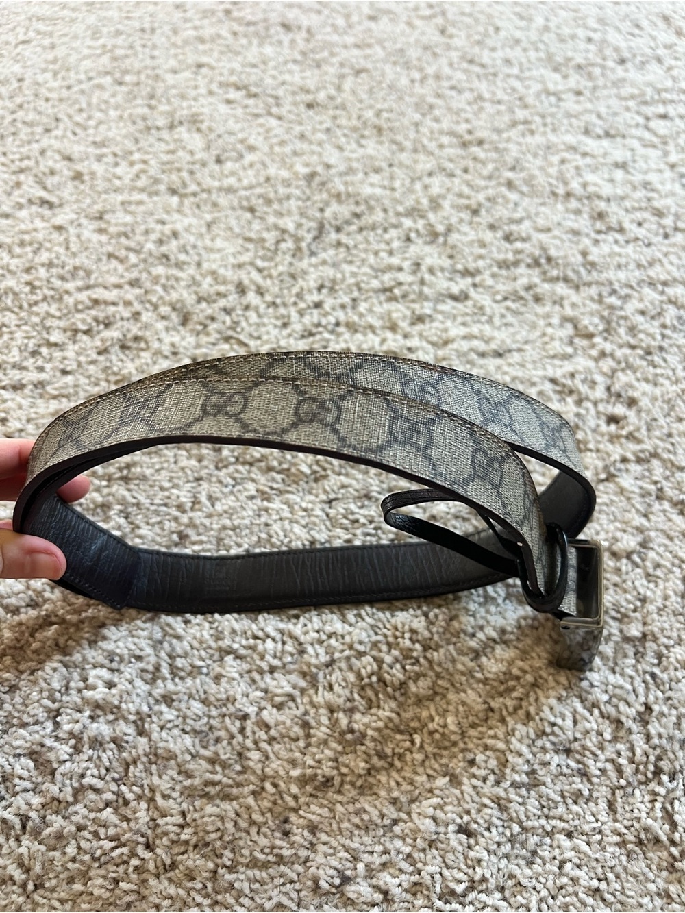 Vintage GUCCI belt with monogram and silver buckle - Picture 6 of 8